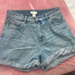 Denim high waisted shorts